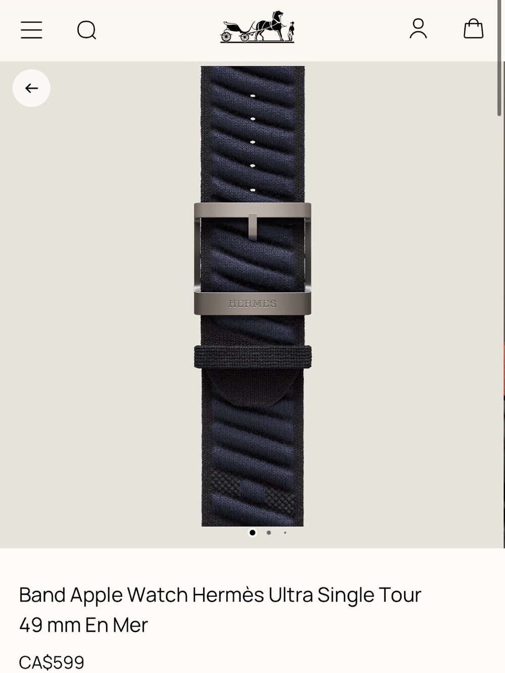 Hermès Ultra  Apple Watch Band — En Mer Blue/Black 2026 release